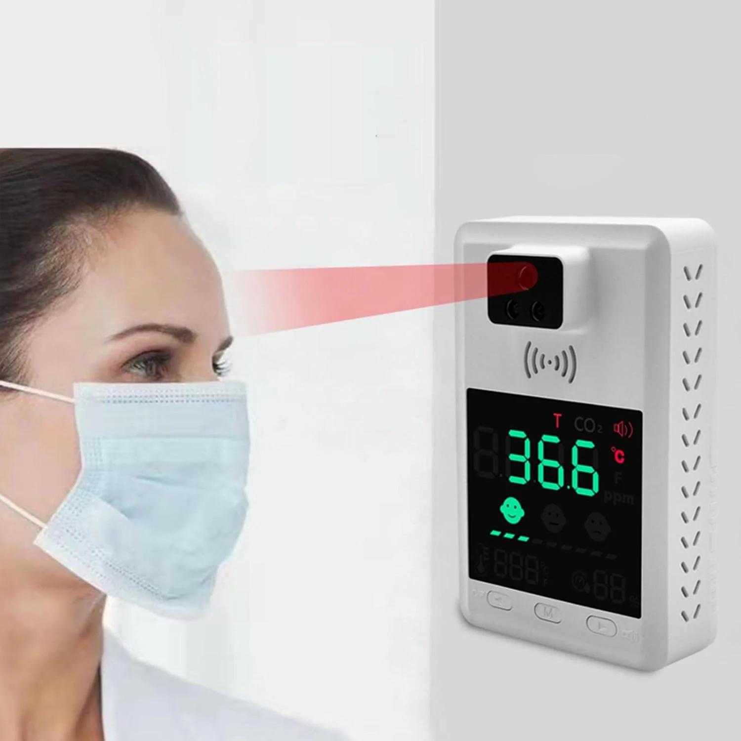 مانیتور دی اکسید کربن، آلارم CO2 داخلی، مانیتور کیفیت هوا 400-6000 ppm، دما، برای اتاق نشیمن، انبار، خانه مانیتور دی اکسید کربن، آلارم CO2 داخلی، مانیتور کیفیت هوا 400-6000 ppm، دما، برای اتاق نشیمن، انبار، خانه