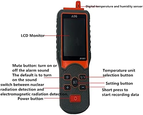 شمارنده گایگر با قابلیت خروجی داده، آشکارساز تشعشعات الکترومغناطیسی، دستگاه اندازه گیری دما و رطوبت برای تشخیص تشعشعات شمارنده گایگر با قابلیت خروجی داده، آشکارساز تشعشعات الکترومغناطیسی، دستگاه اندازه گیری دما و رطوبت برای تشخیص تشعشعات