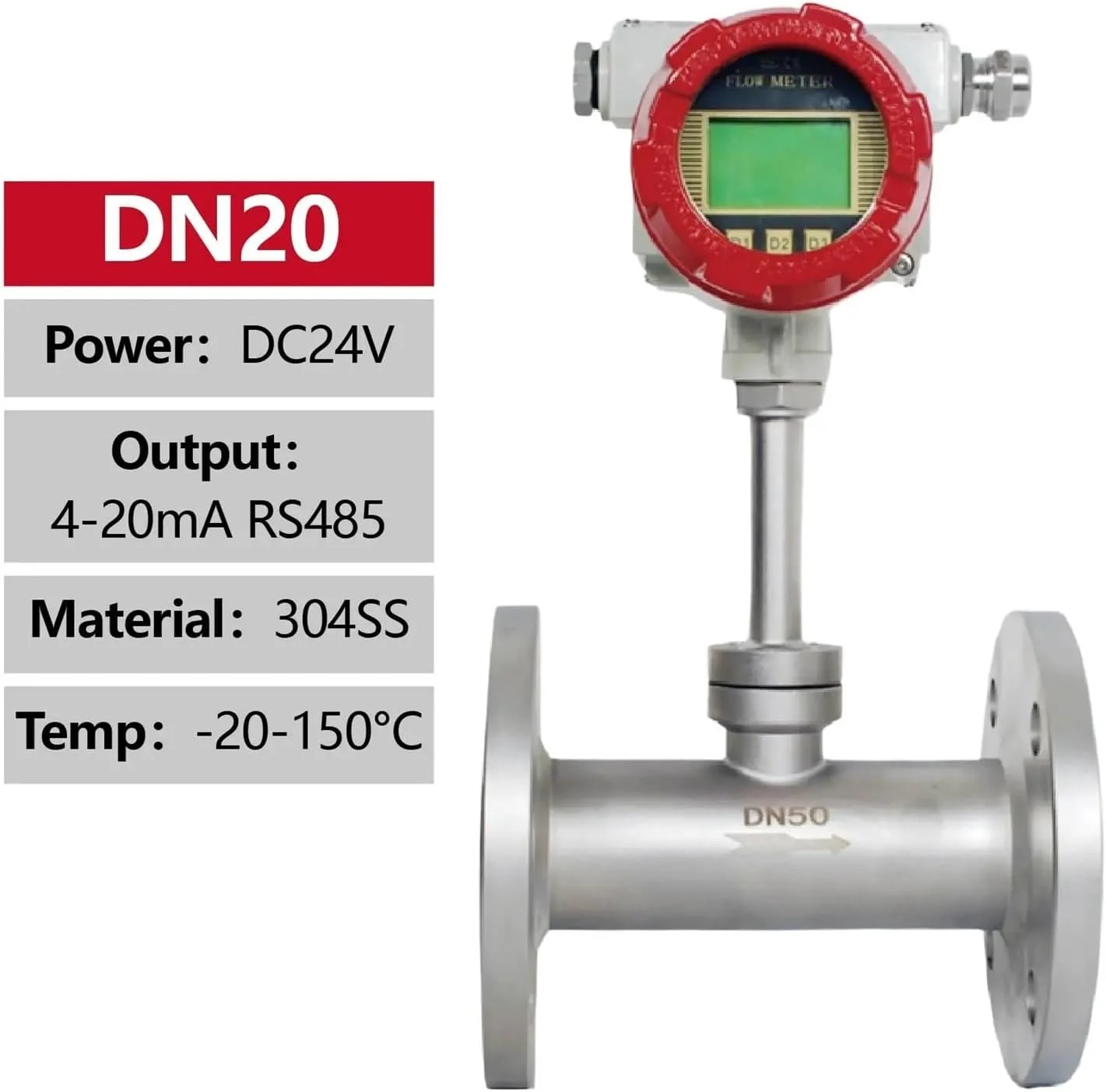 فلومتر، مقیاس تدفق الكتلة الحرارية للهواء المضغوط والغاز الطبيعي والأكسجين والنيتروجين مع قياس التدفق الدقيق بمخرج 4-20 مللي أمبير/RS485(DN20) فلومتر، مقیاس تدفق الكتلة الحرارية للهواء المضغوط والغاز الطبيعي والأكسجين والنيتروجين مع قياس التدفق الدقيق بمخرج 4-20 مللي أمبير/RS485(DN20)