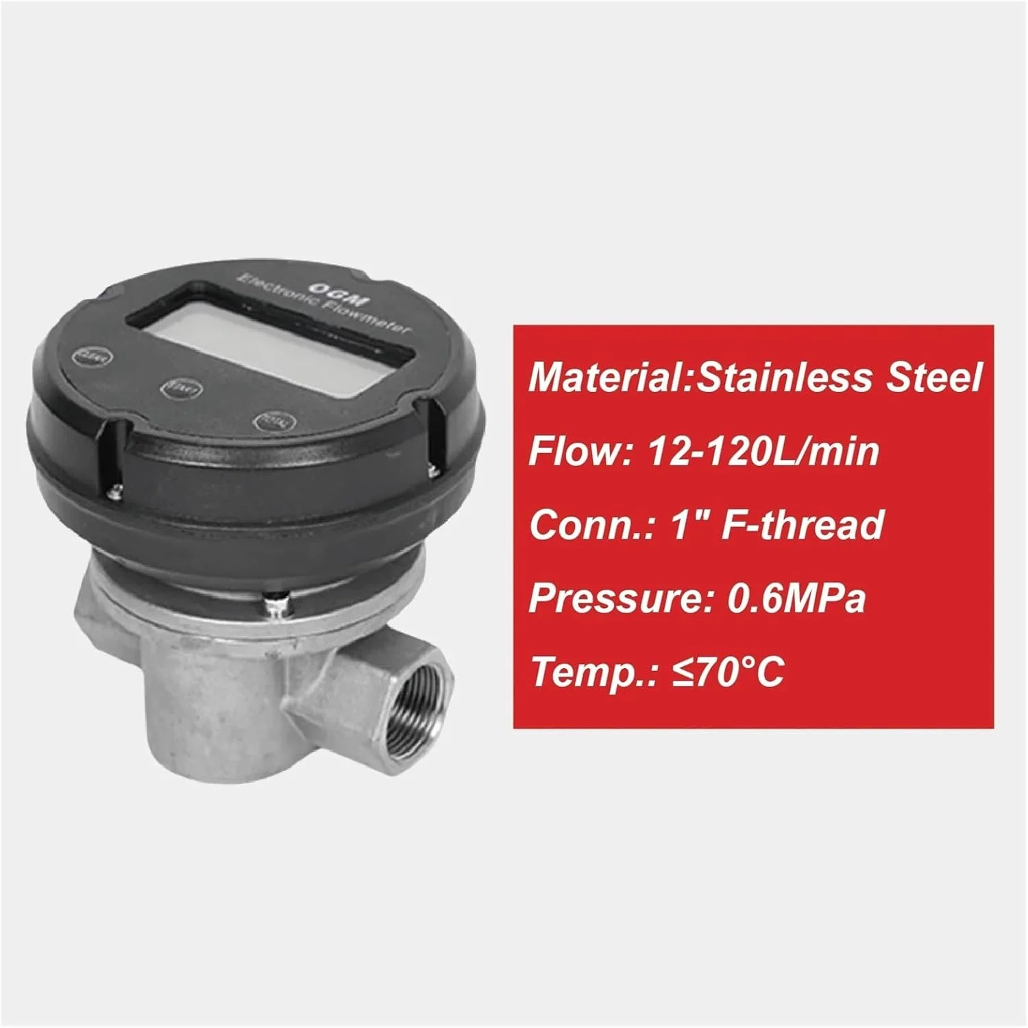 فلومتر، دبی سنج چرخ دنده بیضوی فولاد ضد زنگ 1 اینچ DN25، دبی سنج الکترونیکی با دقت بالا برای گازوئیل، نفت سفید و بنزین