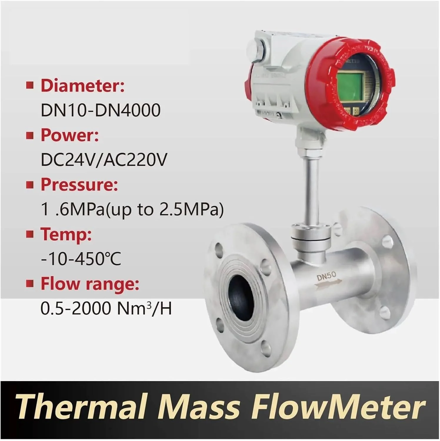 فلومتر، مقیاس تدفق الكتلة الحرارية للهواء المضغوط والغاز الطبيعي والأكسجين والنيتروجين مع قياس التدفق الدقيق بمخرج 4-20 مللي أمبير/RS485(DN20) فلومتر، مقیاس تدفق الكتلة الحرارية للهواء المضغوط والغاز الطبيعي والأكسجين والنيتروجين مع قياس التدفق الدقيق بمخرج 4-20 مللي أمبير/RS485(DN20)