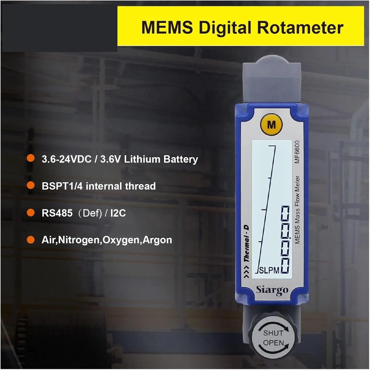 فلومتر MF6600، دبی سنج جرم حرارتی دیجیتال MEMS، دبی سنج گاز با صفحه نمایش LCD و خروجی RS485 با دقت بالا و قابل تنظیم برای نیتروژن هوا (R2-2-B-A) فلومتر MF6600، دبی سنج جرم حرارتی دیجیتال MEMS، دبی سنج گاز با صفحه نمایش LCD و خروجی RS485 با دقت بالا و قابل تنظیم برای نیتروژن هوا (R2-2-B-A)