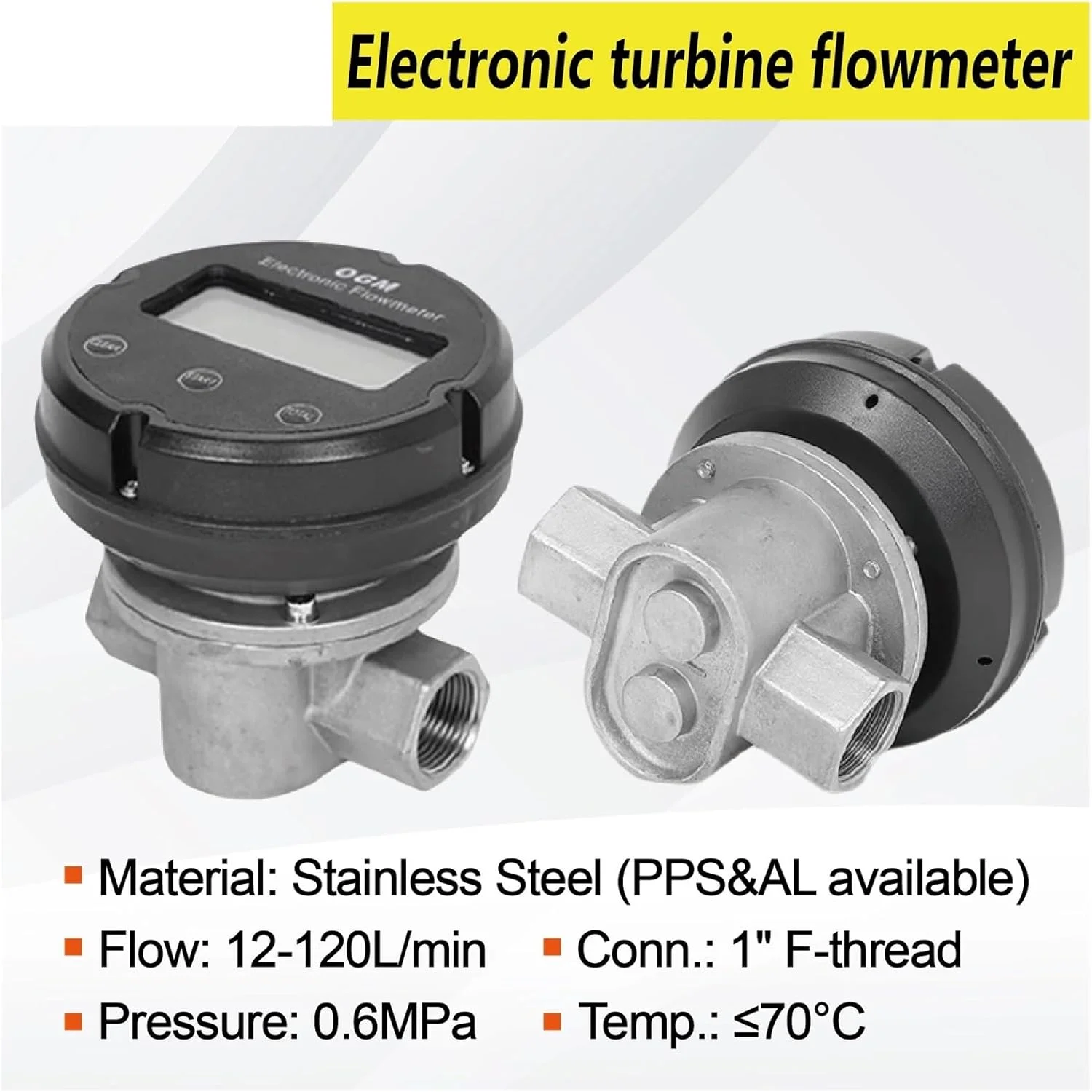 فلومتر، دبی سنج چرخ دنده بیضوی فولاد ضد زنگ 1 اینچ DN25، دبی سنج الکترونیکی با دقت بالا برای گازوئیل، نفت سفید و بنزین