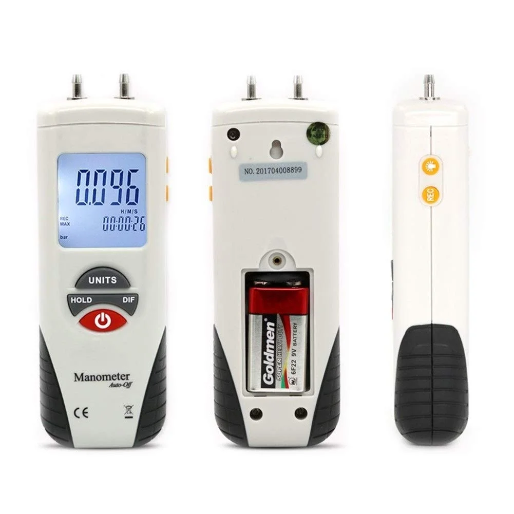 تستر الکتریکی دیجیتال مانومتر، فشارسنج هوا، کیت گیج اختلاف فشار با قابلیت نگهداری داده تا 34 کیلو پاسکال تستر الکتریکی دیجیتال مانومتر، فشارسنج هوا، کیت گیج اختلاف فشار با قابلیت نگهداری داده تا 34 کیلو پاسکال