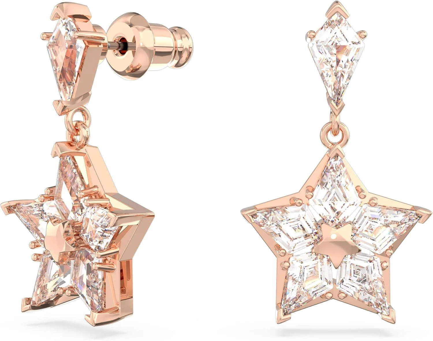 مجموعه جواهرات کریستالی استلا سواروسکی شامل گردنبند، گوشواره و دستبند، کریستالهای برش کایت، روکش طلایی رزگلد مجموعه جواهرات کریستالی استلا سواروسکی شامل گردنبند، گوشواره و دستبند، کریستالهای برش کایت، روکش طلایی رزگلد