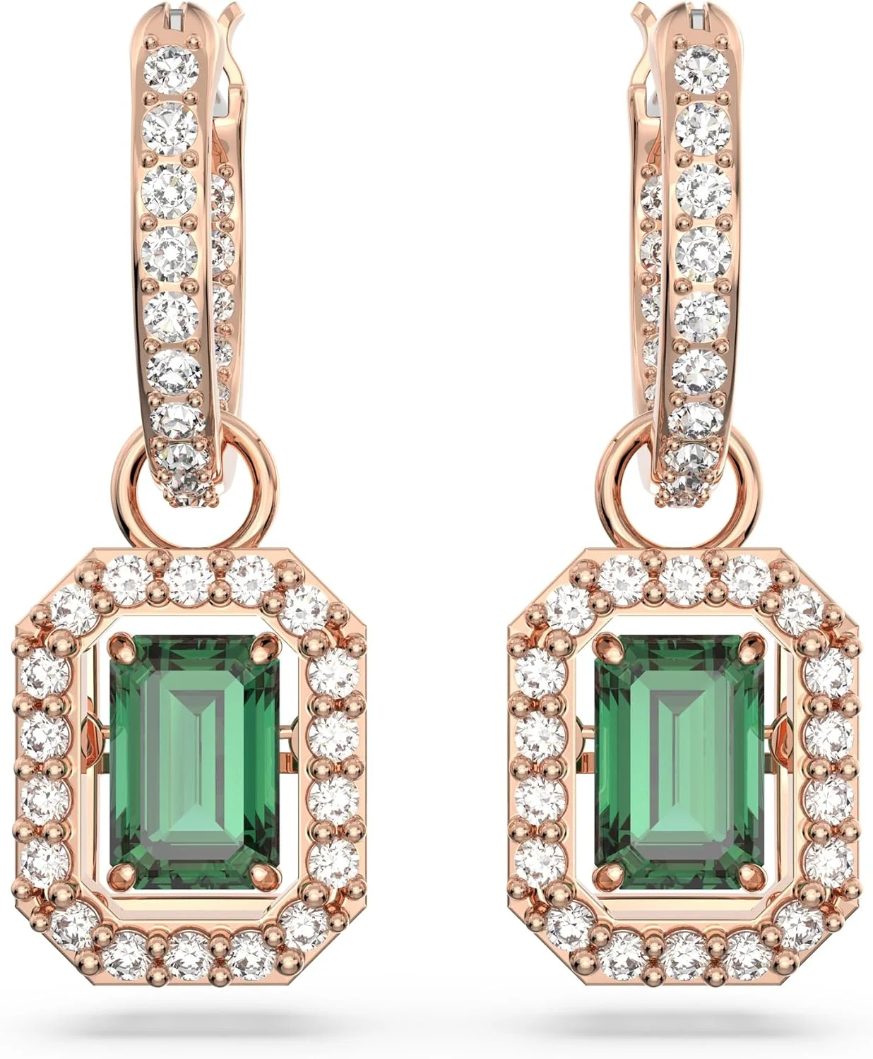 گوشواره آویز سواروسکی Millenia، برش هشت ضلعی، سبز، روکش طلایی رزگلد، بزرگ (5650068) گوشواره آویز سواروسکی Millenia، برش هشت ضلعی، سبز، روکش طلایی رزگلد، بزرگ (5650068)