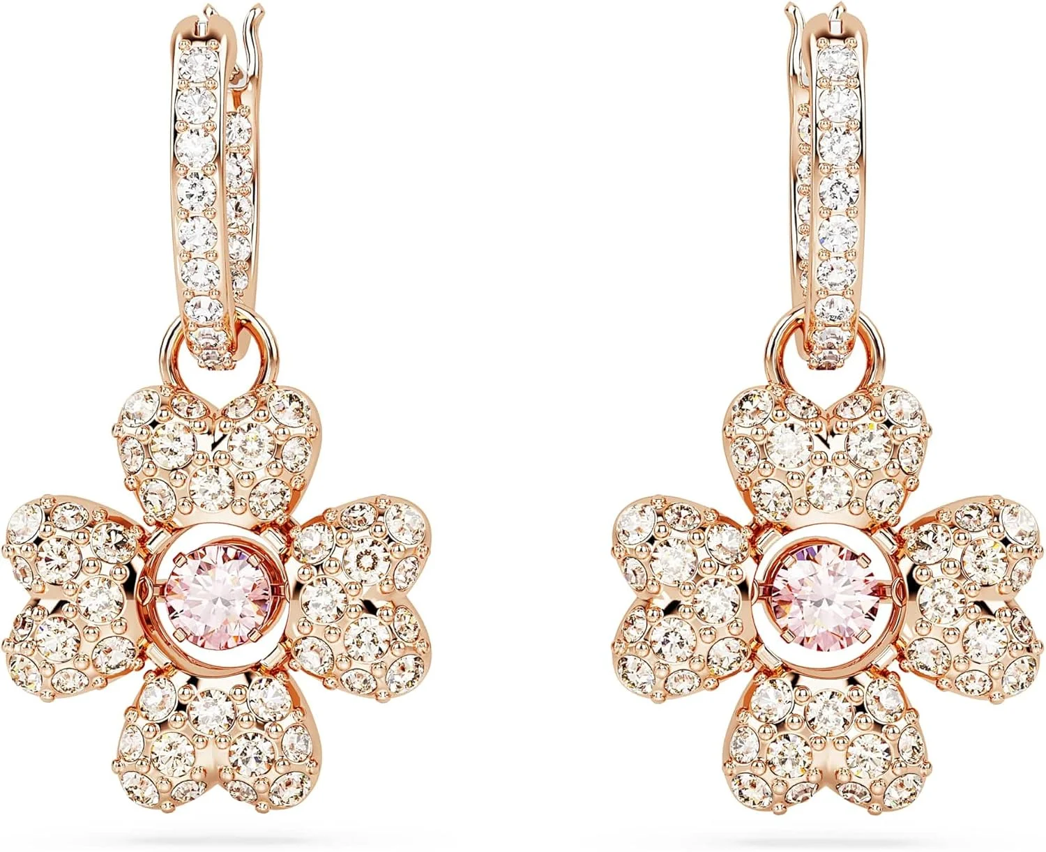 گوشواره آویز سواروسکی مدل Idyllia، شبدر، سفید، با روکش طلای رزگلد گوشواره آویز سواروسکی مدل Idyllia، شبدر، سفید، با روکش طلای رزگلد