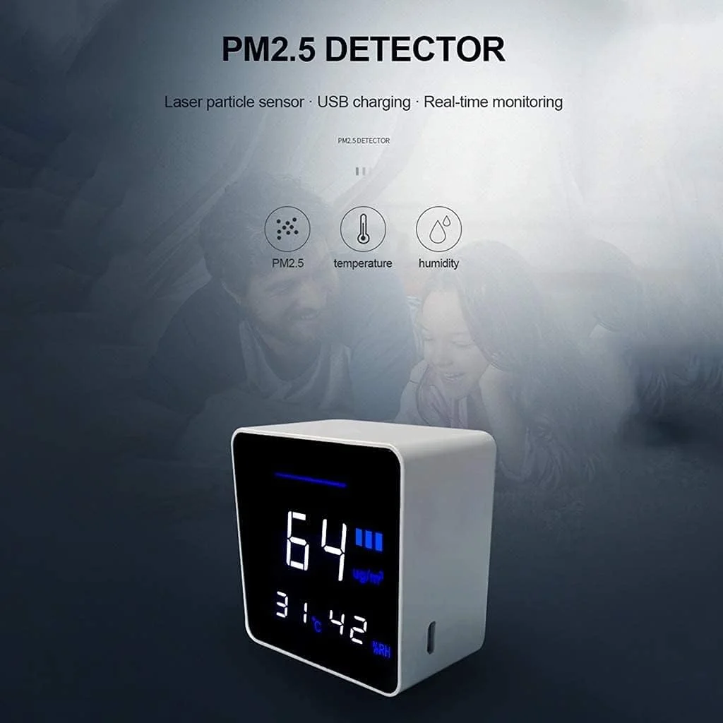 مانیتور کیفیت هوای داخلی JJJ، نمایشگر دیجیتال نور پس زمینه، رطوبت دما PM2.5، آنالایزر گاز قابل حمل مانیتور کیفیت هوای داخلی JJJ، نمایشگر دیجیتال نور پس زمینه، رطوبت دما PM2.5، آنالایزر گاز قابل حمل