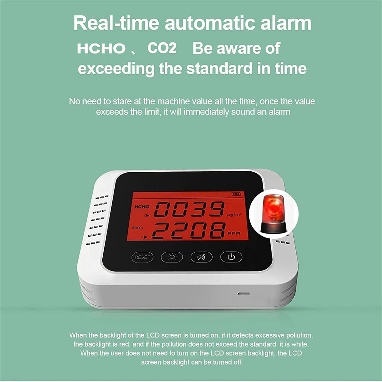 مانیتور کیفیت هوا JJJ، تستر کیفیت هوای خانگی قابل حمل و نصب روی دیوار، ردیاب دی اکسید کربن، مانیتور فرمالدئید TVOC CO2 مانیتور کیفیت هوا JJJ، تستر کیفیت هوای خانگی قابل حمل و نصب روی دیوار، ردیاب دی اکسید کربن، مانیتور فرمالدئید TVOC CO2