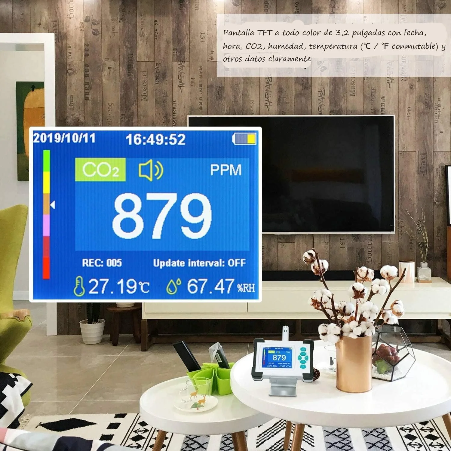 دستگاه سنجش CO2 مدل JJJ، ردیاب دی اکسید کربن با صفحه نمایش رنگی 3.2 اینچی TFT، ردیاب کیفیت هوا به همراه کیف نگهداری و باتری قابل شارژ داخلی دستگاه سنجش CO2 مدل JJJ، ردیاب دی اکسید کربن با صفحه نمایش رنگی 3.2 اینچی TFT، ردیاب کیفیت هوا به همراه کیف نگهداری و باتری قابل شارژ داخلی