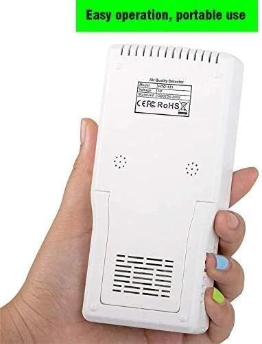 مانیتور کیفیت هوای JJJ برای CO2 PM2.5 فرمالدهید PM10 PM1.0 HCHO TVOC، آشکارساز هوا با صفحه نمایش LCD رنگی و آلارم، آشکارساز گاز (اندازه: 5 در 1) مانیتور کیفیت هوای JJJ برای CO2 PM2.5 فرمالدهید PM10 PM1.0 HCHO TVOC، آشکارساز هوا با صفحه نمایش LCD رنگی و آلارم، آشکارساز گاز (اندازه: 5 در 1)