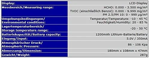 دستگاه سنجش ذرات گرد و غبار لیزری (PM2.5/PM10) فرمالدهید (HCHO) بنزن / TVOC مدل FS2 دستگاه سنجش ذرات گرد و غبار لیزری (PM2.5/PM10) فرمالدهید (HCHO) بنزن / TVOC مدل FS2