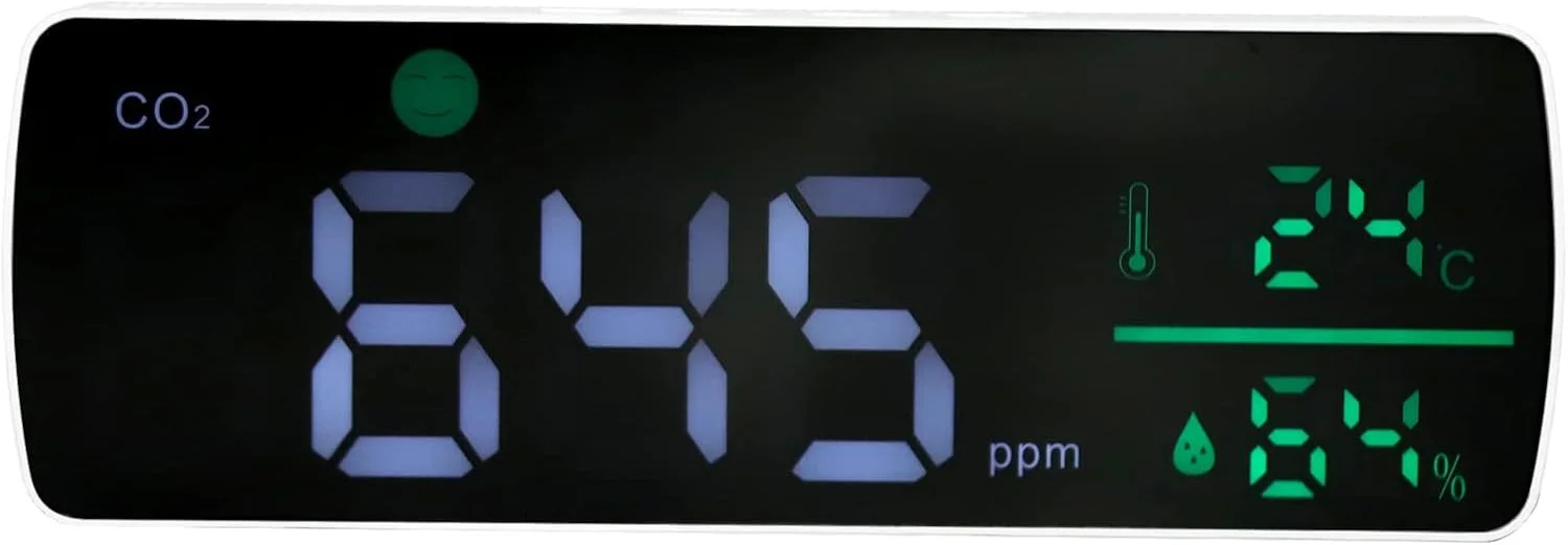 مانیتور کیفیت هوا MISETA، مانیتور CO2 با سنسور مادون قرمز دور، باتری 2000MAH، ردیاب دما و رطوبت با صفحه نمایش واضح برای خانه مانیتور کیفیت هوا MISETA، مانیتور CO2 با سنسور مادون قرمز دور، باتری 2000MAH، ردیاب دما و رطوبت با صفحه نمایش واضح برای خانه