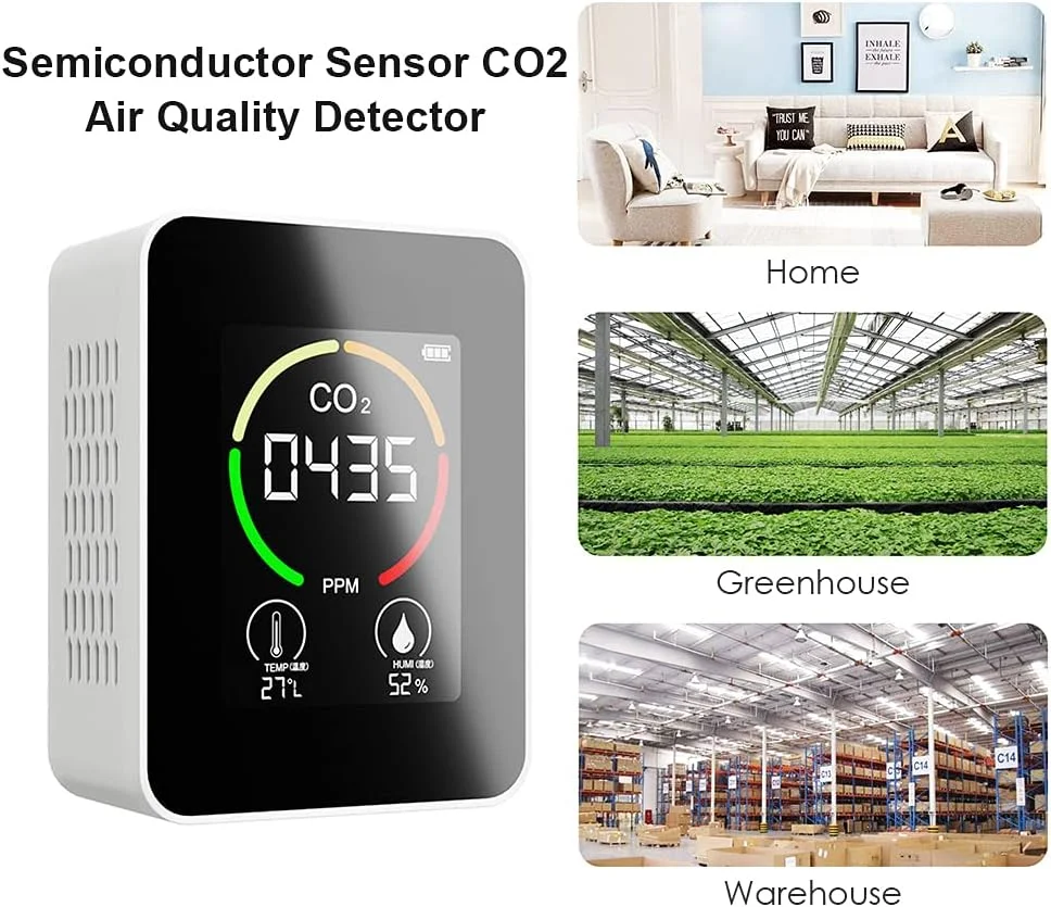 مانیتور CO2 داخلی، ردیاب دی اکسید کربن/دما/رطوبت، مانیتور کیفیت هوای رومیزی، متر CO2 سنسور مادون قرمز، تستر بازرسی هوا برای خانه، ماشین، دفتر، محدوده اندازه گیری 400-5000 PPM مانیتور CO2 داخلی، ردیاب دی اکسید کربن/دما/رطوبت، مانیتور کیفیت هوای رومیزی، متر CO2 سنسور مادون قرمز، تستر بازرسی هوا برای خانه، ماشین، دفتر، محدوده اندازه گیری 400-5000 PPM