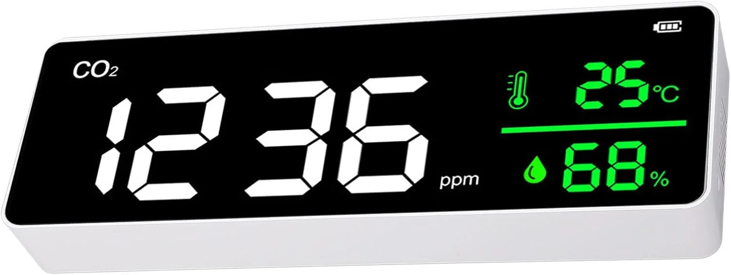 مانیتور CO2، مانیتور کیفیت هوای داخل ساختمان، ردیاب دما و رطوبت، صفحه نمایش LCD با کیفیت HD قابل نصب روی دیوار، پیش فرض مانیتور CO2، مانیتور کیفیت هوای داخل ساختمان، ردیاب دما و رطوبت، صفحه نمایش LCD با کیفیت HD قابل نصب روی دیوار، پیش فرض