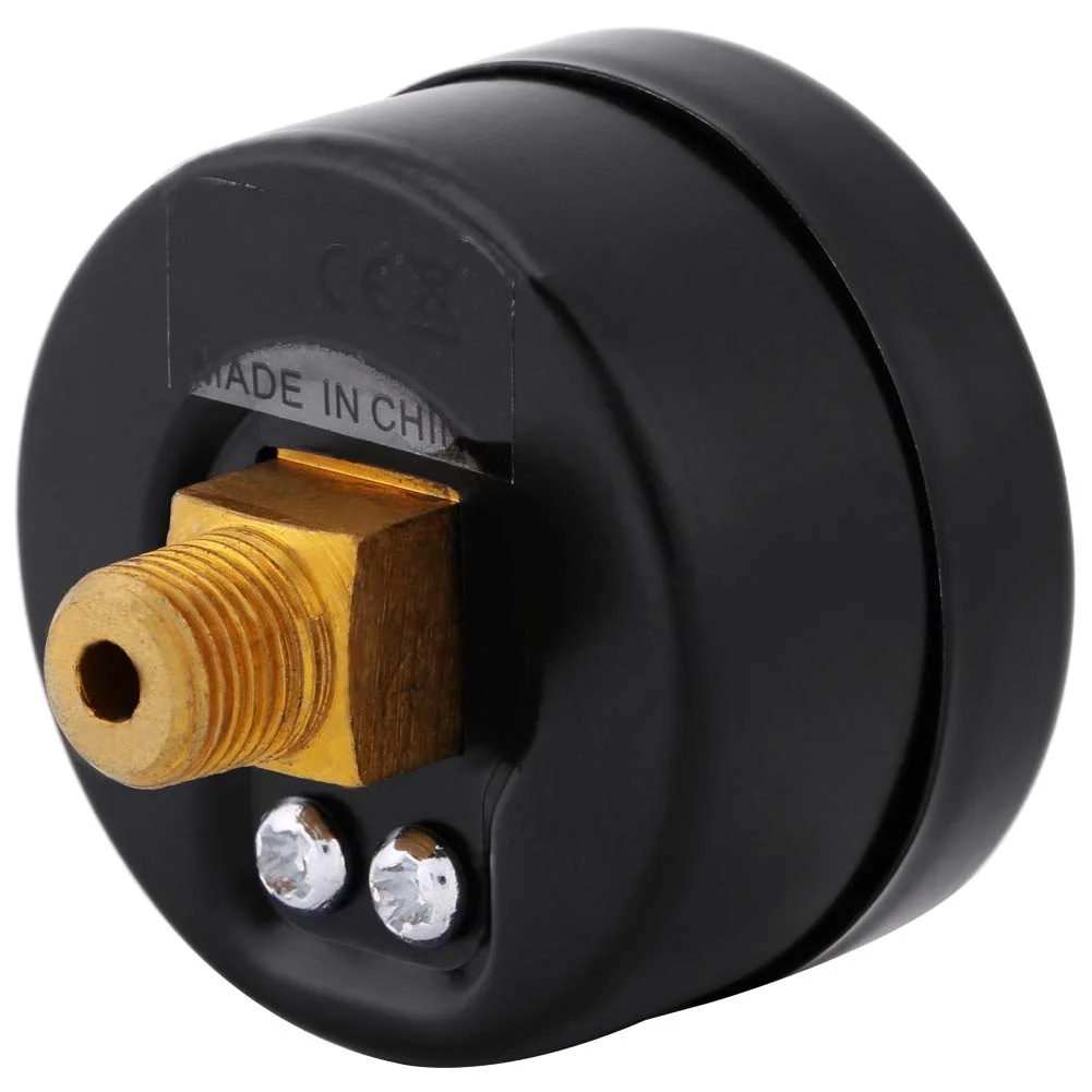 فشارسنج مینی چند منظوره، فشار سوخت 1-20 مانومتر 0-20 برای سوخت هوا روغن مایع آب 0-20bar / 0-300psi رزوه 1/8 BSPT بدنه فولادی مشکی