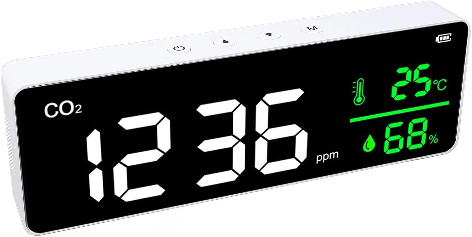 مانیتور CO2، مانیتور کیفیت هوای داخل ساختمان، ردیاب دما و رطوبت، صفحه نمایش LCD با کیفیت HD قابل نصب روی دیوار، پیش فرض مانیتور CO2، مانیتور کیفیت هوای داخل ساختمان، ردیاب دما و رطوبت، صفحه نمایش LCD با کیفیت HD قابل نصب روی دیوار، پیش فرض