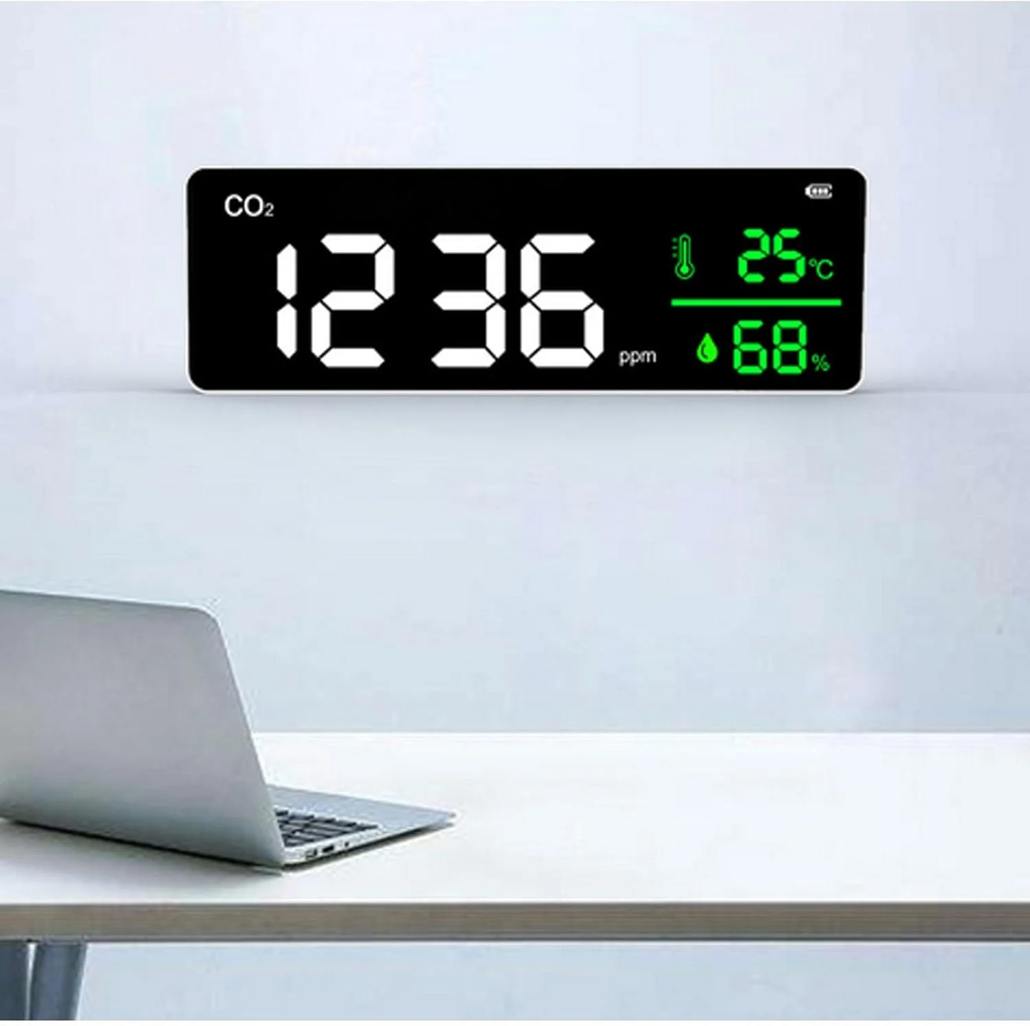 مانیتور CO2، مانیتور کیفیت هوای داخل ساختمان، ردیاب دما و رطوبت، صفحه نمایش LCD با کیفیت HD قابل نصب روی دیوار، پیش فرض مانیتور CO2، مانیتور کیفیت هوای داخل ساختمان، ردیاب دما و رطوبت، صفحه نمایش LCD با کیفیت HD قابل نصب روی دیوار، پیش فرض