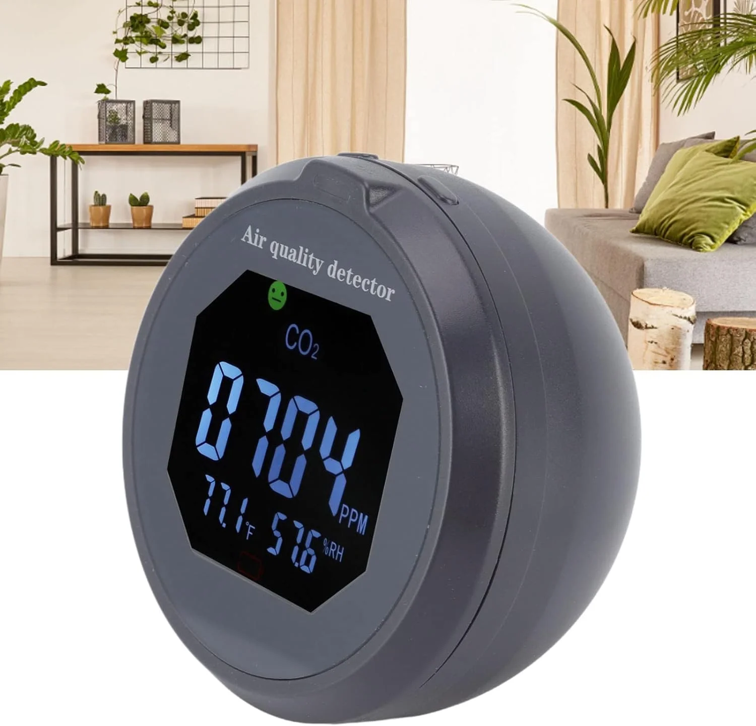 مانیتور CO2، دستگاه سنجش کیفیت هوا، آلارم صوتی و نوری، شارژ USB مناسب برای خانه و دفتر