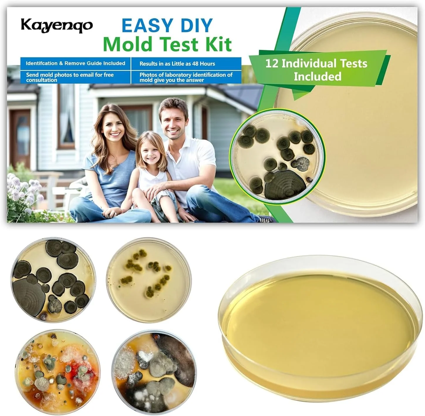 کیت تست کپک برای خانه - 12 تست تشخیص ساده، تست سیستم تهویه مطبوع، سطوح خانه و کیت های تست کیفیت هوای داخلی، آشکارساز کپک DIY در خانه، شامل راهنمای شناسایی دقیق کپک، تست کننده هوا کیت تست کپک برای خانه - 12 تست تشخیص ساده، تست سیستم تهویه مطبوع، سطوح خانه و کیت های تست کیفیت هوای داخلی، آشکارساز کپک DIY در خانه، شامل راهنمای شناسایی دقیق کپک، تست کننده هوا