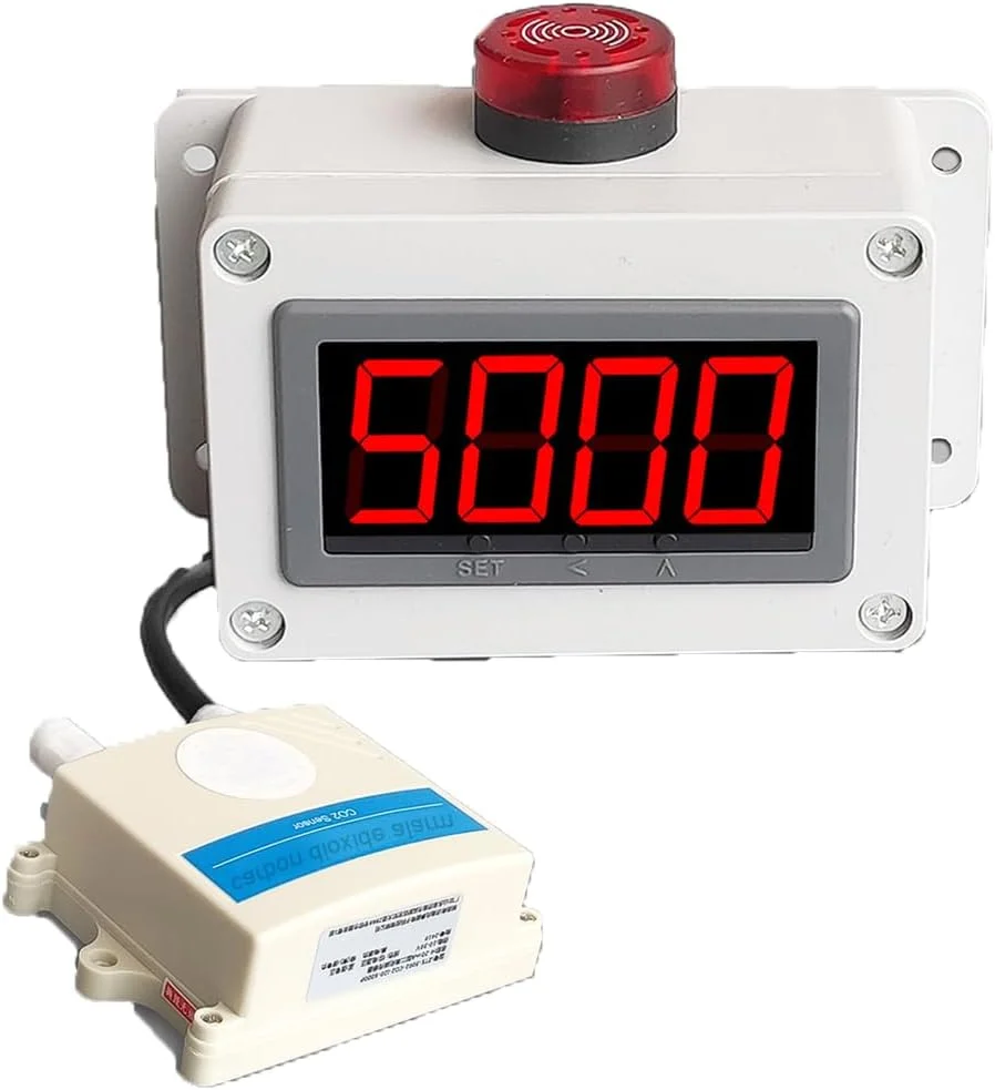 مانیتور CO2 قابل تنظیم بر اساس PPM، ردیاب دی اکسید کربن با سنسور، مانیتور هوشمند کیفیت هوای داخل خانه با آلارم 60 دسی بل، ضد آب و ضد گرد و غبار، پاسخ سریع و خطای کم مانیتور CO2 قابل تنظیم بر اساس PPM، ردیاب دی اکسید کربن با سنسور، مانیتور هوشمند کیفیت هوای داخل خانه با آلارم 60 دسی بل، ضد آب و ضد گرد و غبار، پاسخ سریع و خطای کم