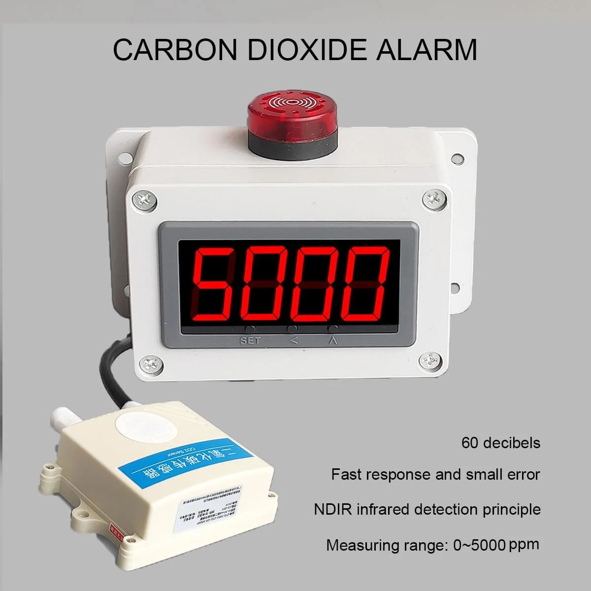 مانیتور CO2 قابل تنظیم بر اساس PPM، ردیاب دی اکسید کربن با سنسور، مانیتور هوشمند کیفیت هوای داخل خانه با آلارم 60 دسی بل، ضد آب و ضد گرد و غبار، پاسخ سریع و خطای کم مانیتور CO2 قابل تنظیم بر اساس PPM، ردیاب دی اکسید کربن با سنسور، مانیتور هوشمند کیفیت هوای داخل خانه با آلارم 60 دسی بل، ضد آب و ضد گرد و غبار، پاسخ سریع و خطای کم