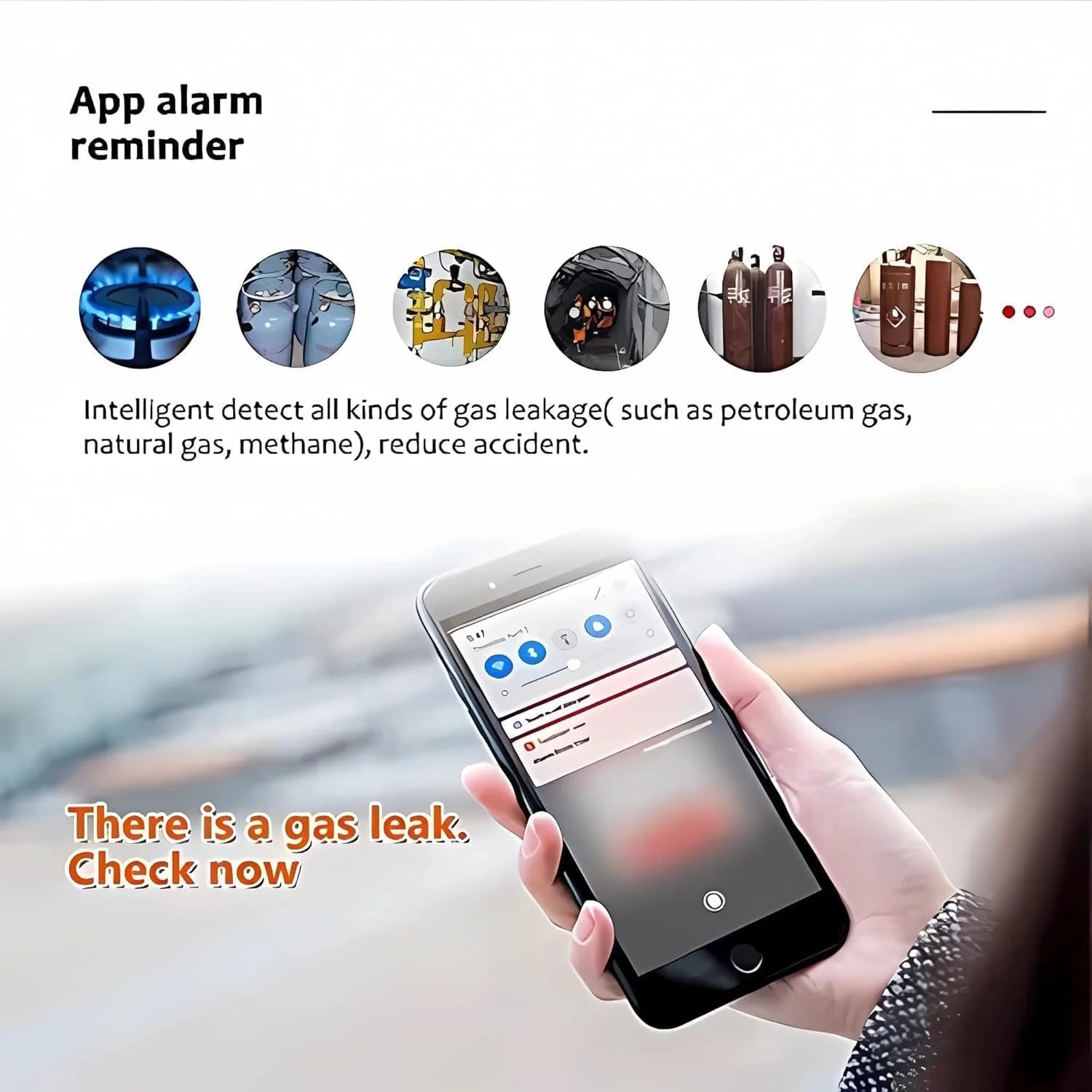مانیتور هوشمند گاز وای فای برای مصارف خانگی، نشانگر کیفیت هوای آشپزخانه با قابلیت کنترل شیر، سازگار با اپلیکیشن موبایل مانیتور هوشمند گاز وای فای برای مصارف خانگی، نشانگر کیفیت هوای آشپزخانه با قابلیت کنترل شیر، سازگار با اپلیکیشن موبایل