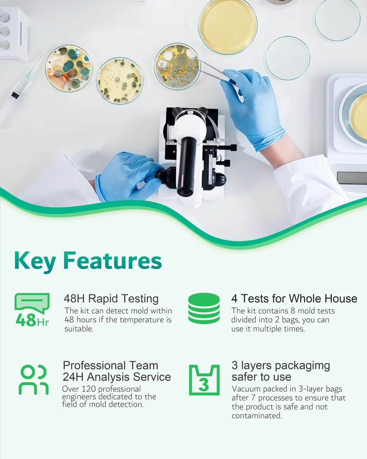 کیت تست کپک با 8 تست مجزا - کیت تست کپک خانگی - شامل راهنمای شناسایی دقیق کپک - ردیاب کپک سریع و قابل اعتماد برای خانه کیت تست کپک با 8 تست مجزا - کیت تست کپک خانگی - شامل راهنمای شناسایی دقیق کپک - ردیاب کپک سریع و قابل اعتماد برای خانه