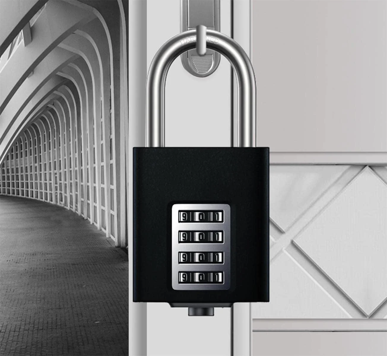 قفل رمزی پدلاک، قفل 4 رقمی، قفل فلزی ضد آب و هوا، قفل فولادی آلیاژی مقاوم در برابر خوردگی، قفل سنگین برای مدرسه، باشگاه، حصار، جعبه ابزار، دروازه، انبار، سیاه