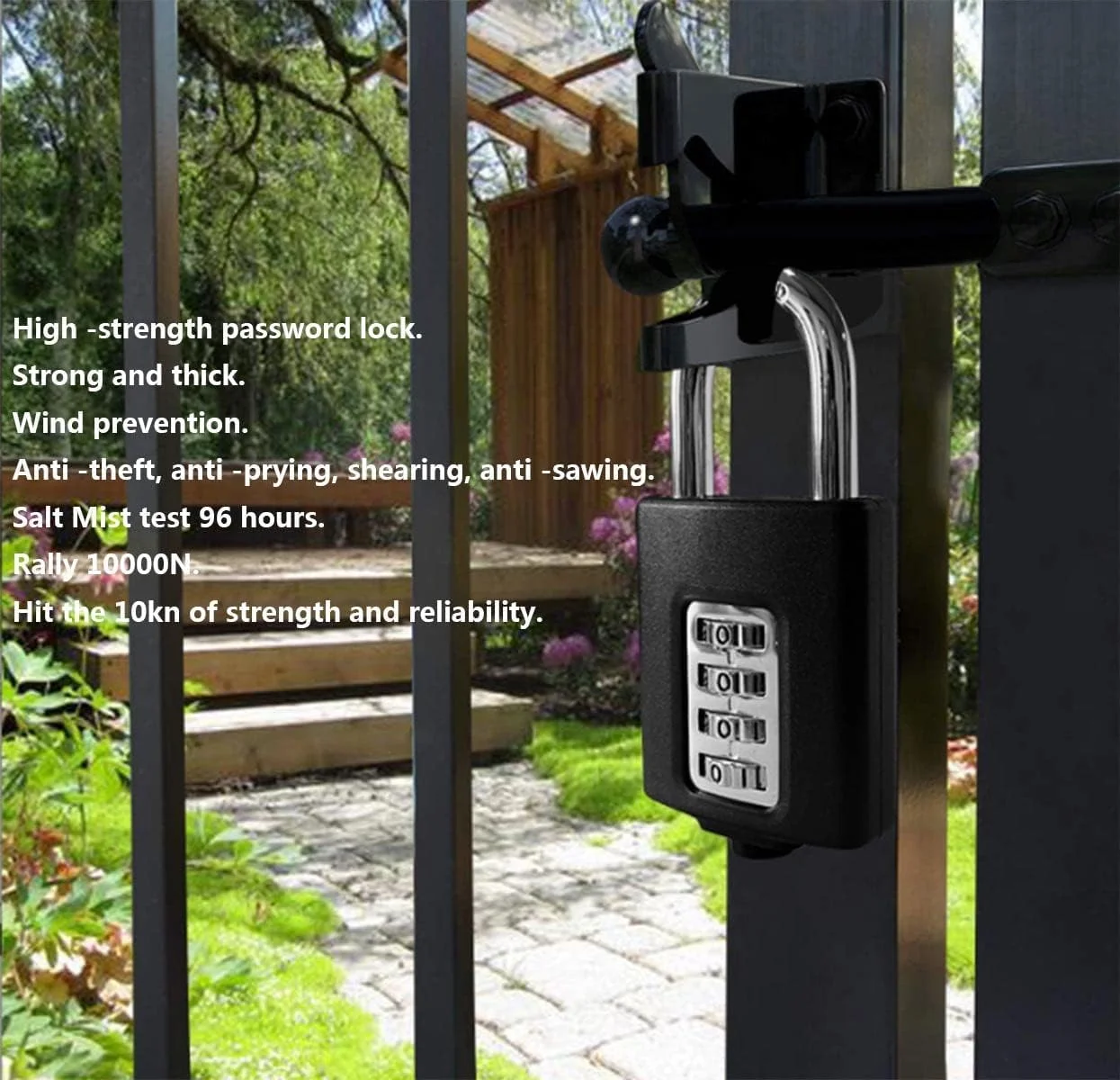 قفل رمزی پدلاک، قفل 4 رقمی، قفل فلزی ضد آب و هوا، قفل فولادی آلیاژی مقاوم در برابر خوردگی، قفل سنگین برای مدرسه، باشگاه، حصار، جعبه ابزار، دروازه، انبار، سیاه