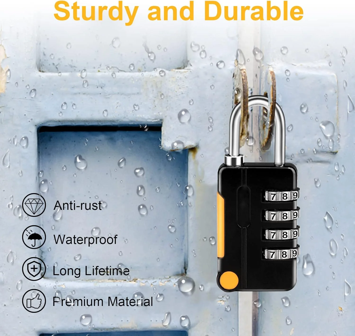 قفل های ترکیبی، قفل چمدان، بسته 2 عددی قفل های کوچک ضد آب، قفل های امنیتی 4 رقمی برای کمدهای مدرسه، باشگاه، دروازه، سوله، جعبه ابزار، حصارها