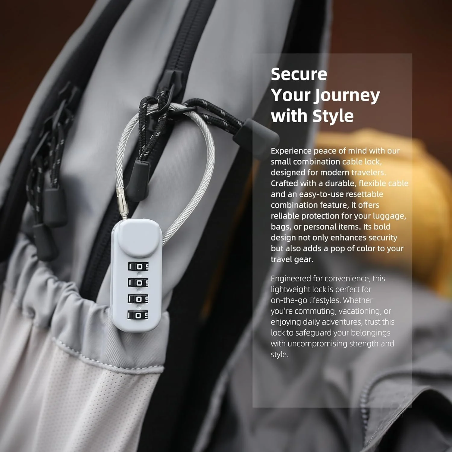 قفل ترکیبی 4 رقمی با کابل فولادی امنیتی انعطاف پذیر 0.13 متری، قفل کابلی برای سطل زباله، کمد، کمد باشگاه، چمدان، کیف، کلاه ایمنی، قطر 3 میلی متر (خاکستری) - 2 عدد