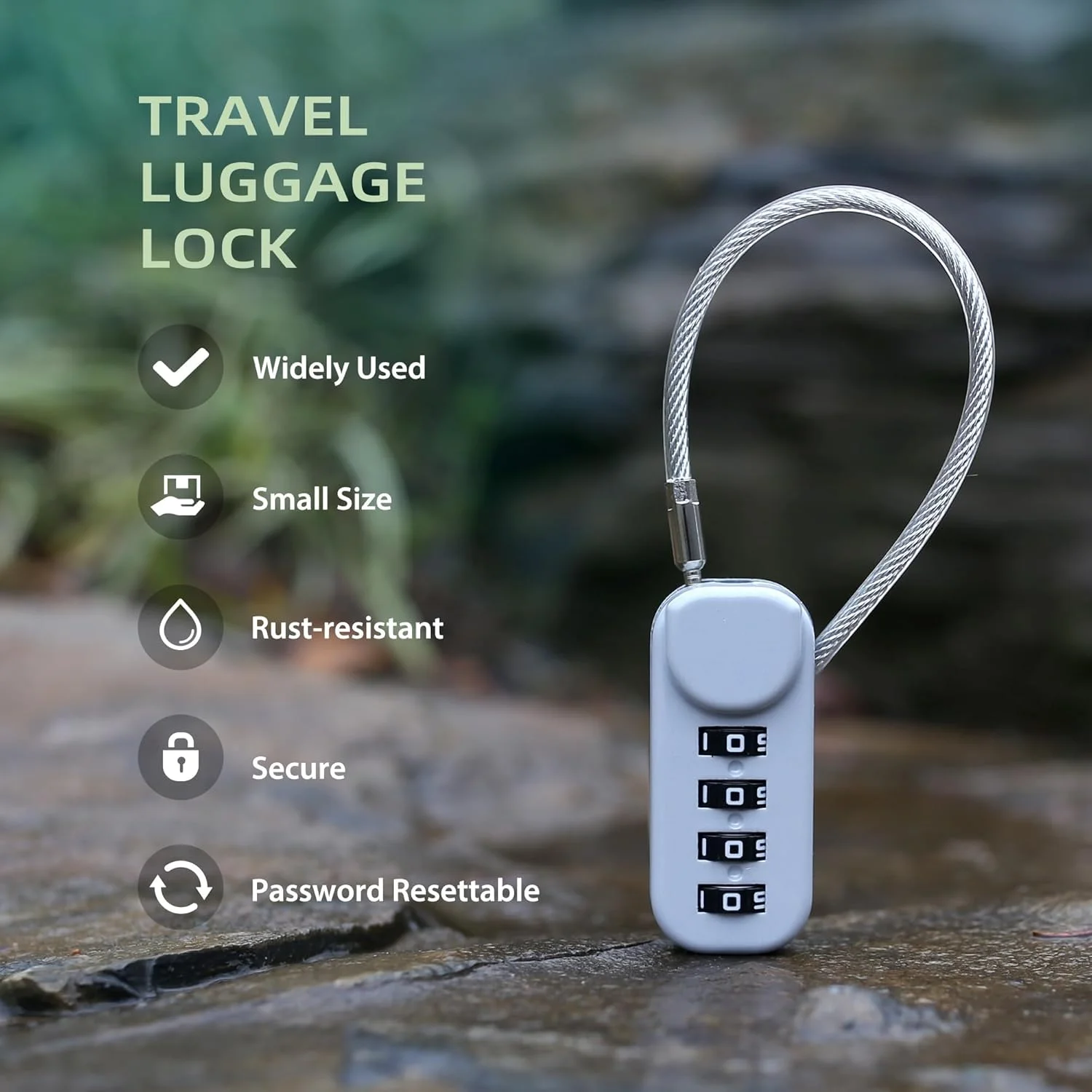 قفل ترکیبی 4 رقمی با کابل فولادی امنیتی انعطاف پذیر 0.13 متری، قفل کابلی برای سطل زباله، کمد، کمد باشگاه، چمدان، کیف، کلاه ایمنی، قطر 3 میلی متر (خاکستری) - 2 عدد