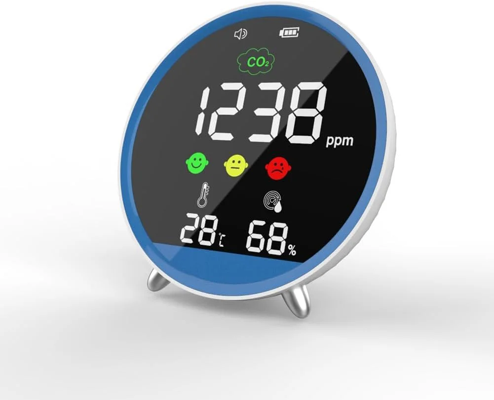 آنالایزر کیفیت هوا OUNA، ردیاب CO2 قابل حمل داخلی ترموهیگرومتر چند منظوره خانگی ردیاب هوای دیجیتال آنالایزر هوشمند کیفیت هوا مانیتور آلودگی هوای خانگی