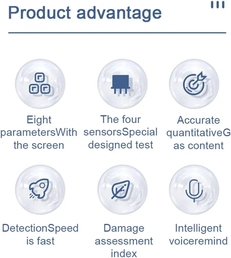 دستگاه سنجش کیفیت هوای قابل حمل OUNA Air Qu، سنجش CO2، CO، PM2.5، HCHO، TVOC، دما و رطوبت، دستگاه دیجیتال چند منظوره سنجش کیفیت هوا برای منزل، تست فرمالدهید