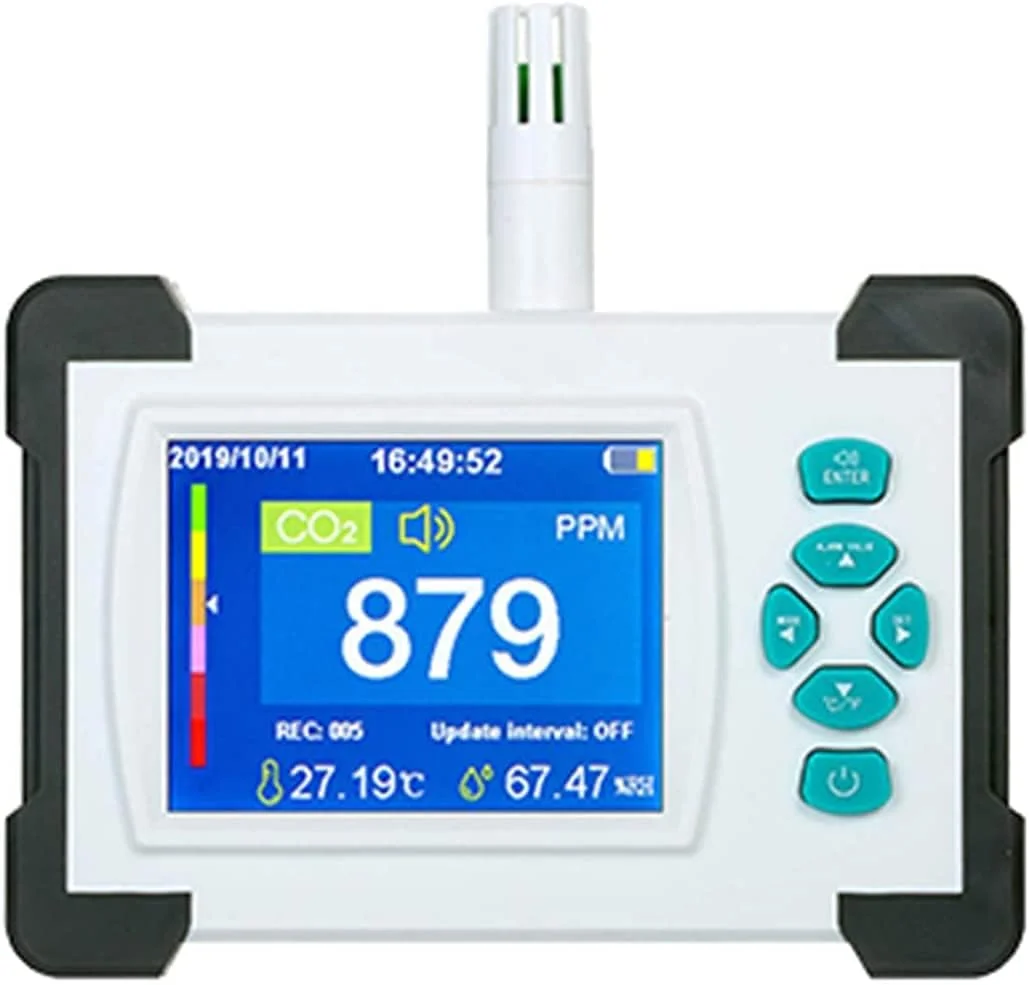 تستر کیفیت هوای داخل ساختمان SVASTY، دستگاه سنجش دی اکسید کربن، حسگر آلودگی گازی با نمایشگر دما و رطوبت، آنالایزر گاز تستر کیفیت هوای داخل ساختمان SVASTY، دستگاه سنجش دی اکسید کربن، حسگر آلودگی گازی با نمایشگر دما و رطوبت، آنالایزر گاز