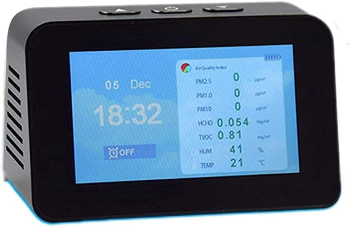 دستگاه سنجش کیفیت هوای داخل خانه SVASTY، سنسور تشخیص VOC، ذرات معلق PM2.5، دما و رطوبت، مناسب برای خانه و دفتر کار، بادوام دستگاه سنجش کیفیت هوای داخل خانه SVASTY، سنسور تشخیص VOC، ذرات معلق PM2.5، دما و رطوبت، مناسب برای خانه و دفتر کار، بادوام