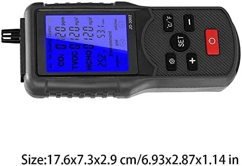 دستگاه سنجش کیفیت هوا SVASTY، ردیاب هوا، تستر سنسور کیفیت هوا، مدل Jd-3002، اندازه گیری دما و رطوبت داخلی با صفحه نمایش LCD دستگاه سنجش کیفیت هوا SVASTY، ردیاب هوا، تستر سنسور کیفیت هوا، مدل Jd-3002، اندازه گیری دما و رطوبت داخلی با صفحه نمایش LCD