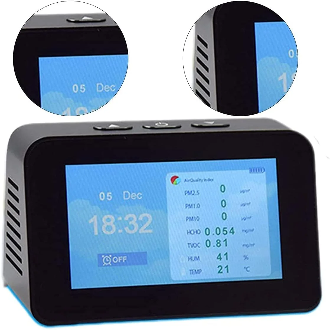 دستگاه سنجش کیفیت هوای داخل خانه SVASTY، سنسور تشخیص VOC، ذرات معلق PM2.5، دما و رطوبت، مناسب برای خانه و دفتر کار، بادوام