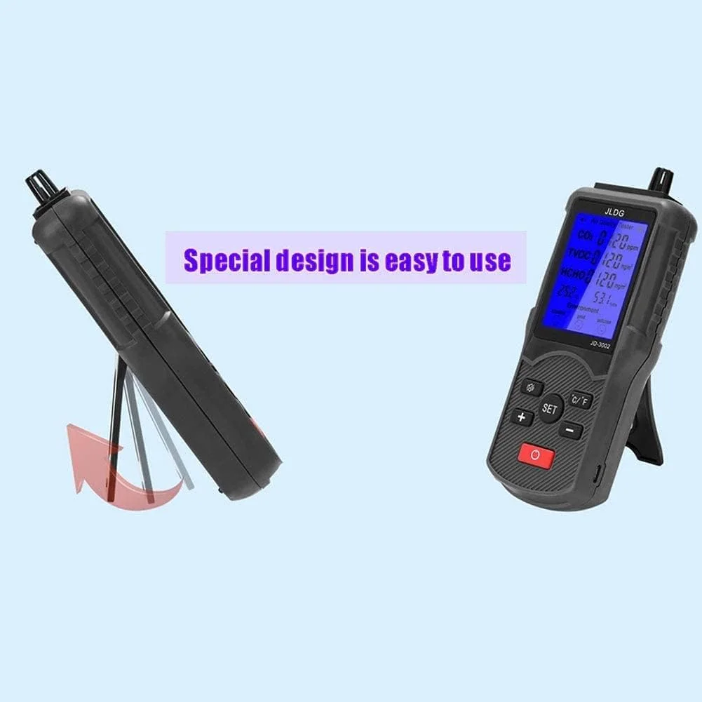 دستگاه سنجش کیفیت هوا SVASTY، ردیاب هوا، تستر سنسور کیفیت هوا، مدل Jd-3002، اندازه گیری دما و رطوبت داخلی با صفحه نمایش LCD دستگاه سنجش کیفیت هوا SVASTY، ردیاب هوا، تستر سنسور کیفیت هوا، مدل Jd-3002، اندازه گیری دما و رطوبت داخلی با صفحه نمایش LCD