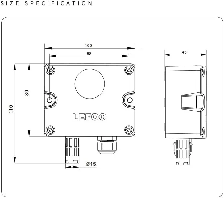 سنسور مبدل CO2 VESLFG، ابزار تست محیطی، فرستنده دی اکسید کربن مادون قرمز با دقت بالا برای داخل ساختمان (0-1000ppm)