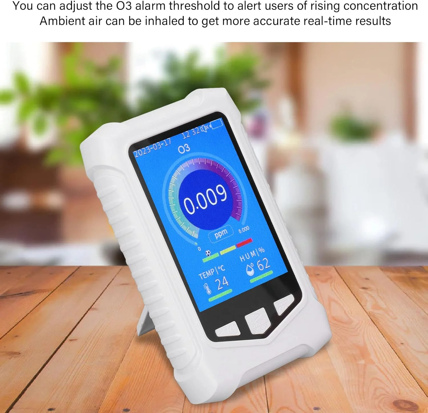 دستگاه سنجش O3 ViaGasaFamido، دستگاه قابل حمل سنجش کیفیت هوا در محیط داخلی و خارجی، دماسنج و رطوبت سنج با صفحه نمایش LCD دستگاه سنجش O3 ViaGasaFamido، دستگاه قابل حمل سنجش کیفیت هوا در محیط داخلی و خارجی، دماسنج و رطوبت سنج با صفحه نمایش LCD