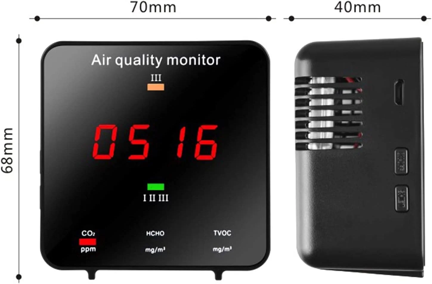 دستگاه سنجش کیفیت هوا ZXM برای HCHO، TVOC، CO2، AQI مناسب برای استفاده در محیط های داخلی/آشپزخانه/خودرو و محیط های کاری خاص دستگاه سنجش کیفیت هوا ZXM برای HCHO، TVOC، CO2، AQI مناسب برای استفاده در محیط های داخلی/آشپزخانه/خودرو و محیط های کاری خاص