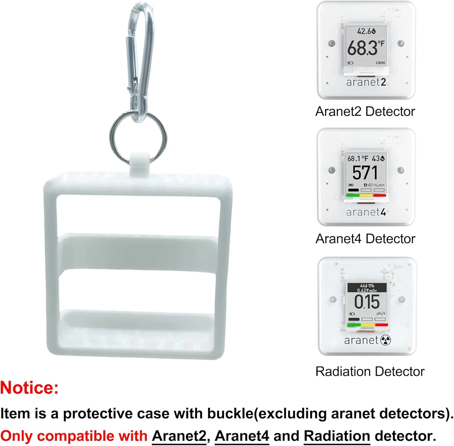 محافظ سیلیکونی قابل حمل ZYRELYNX سازگار با مانیتورهای سری خانگی Aranet (فقط یک قاب)، قاب محافظ برای مانیتور کیفیت هوا Aranet2، Aranet4 CO2 و آشکارساز تشعشع، سفید، 1 عدد محافظ سیلیکونی قابل حمل ZYRELYNX سازگار با مانیتورهای سری خانگی Aranet (فقط یک قاب)، قاب محافظ برای مانیتور کیفیت هوا Aranet2، Aranet4 CO2 و آشکارساز تشعشع، سفید، 1 عدد