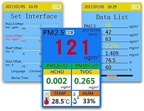 دستگاه سنجش کیفیت هوا ZXM 9 در 1، مناسب فضای داخلی و خارجی، PM2.5، PM1.0، PM10، HCHO، دتکتور، تستر دما و سنسور رطوبت دستگاه سنجش کیفیت هوا ZXM 9 در 1، مناسب فضای داخلی و خارجی، PM2.5، PM1.0، PM10، HCHO، دتکتور، تستر دما و سنسور رطوبت