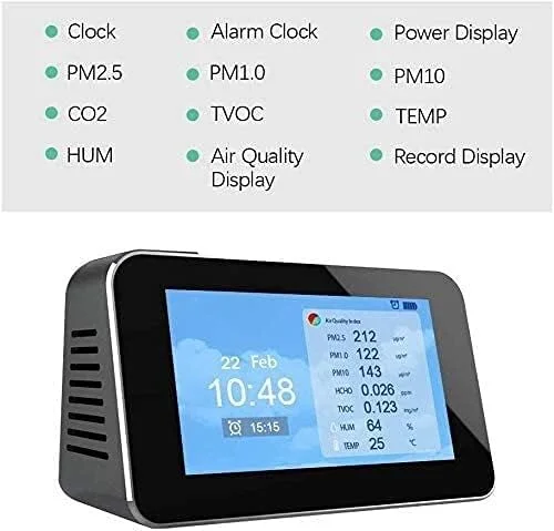 دستگاه سنجش کیفیت هوا ZXM با سنسور مستقل 12 در 1 TVOC/PM2.5/PM10/HCHO/آنالیزور ذرات گرد و غبار برای تشخیص در محیط داخلی یا خارجی