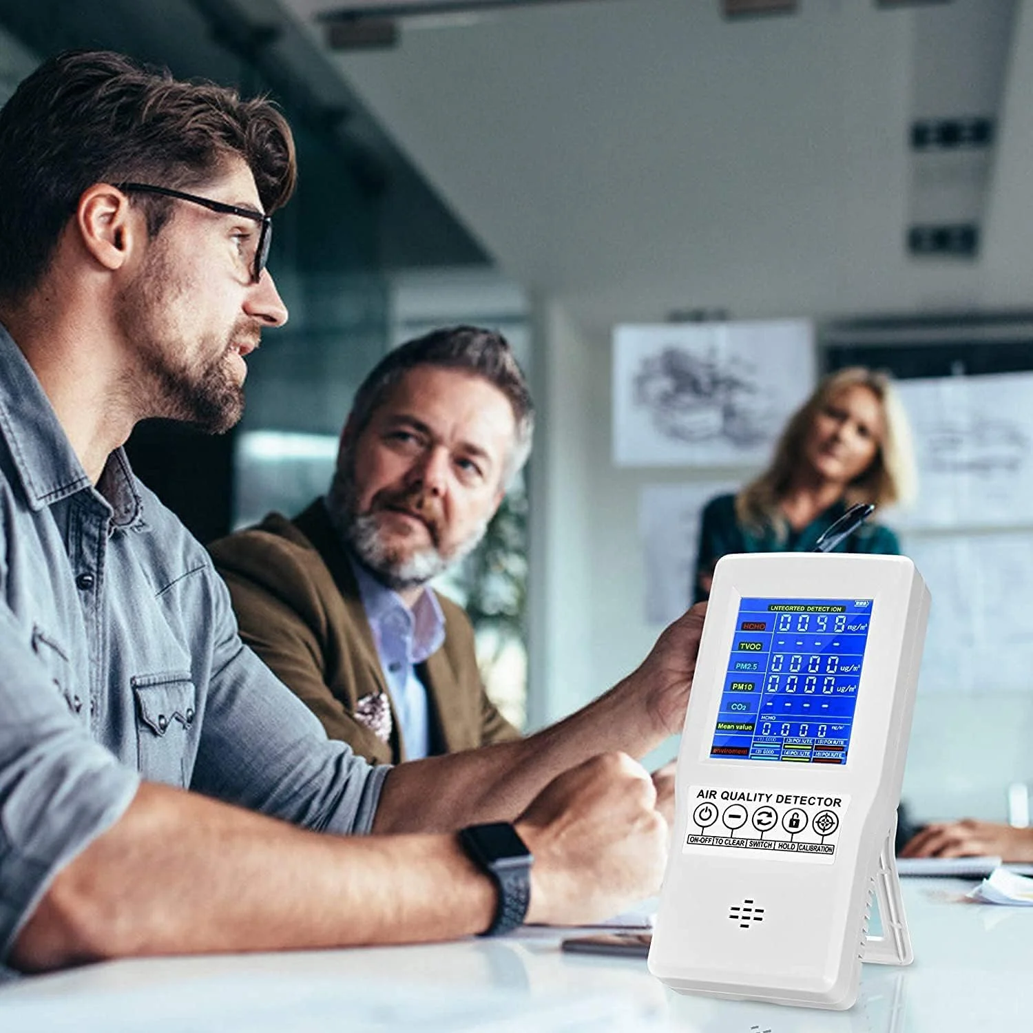 دستگاه سنجش کیفیت هوا ZXM، قابل حمل، دقت بالا، PM2.5 PM10 فرمالدهید (HCHO) TVOC CO2، آنالیزور گاز چندگانه قابل شارژ