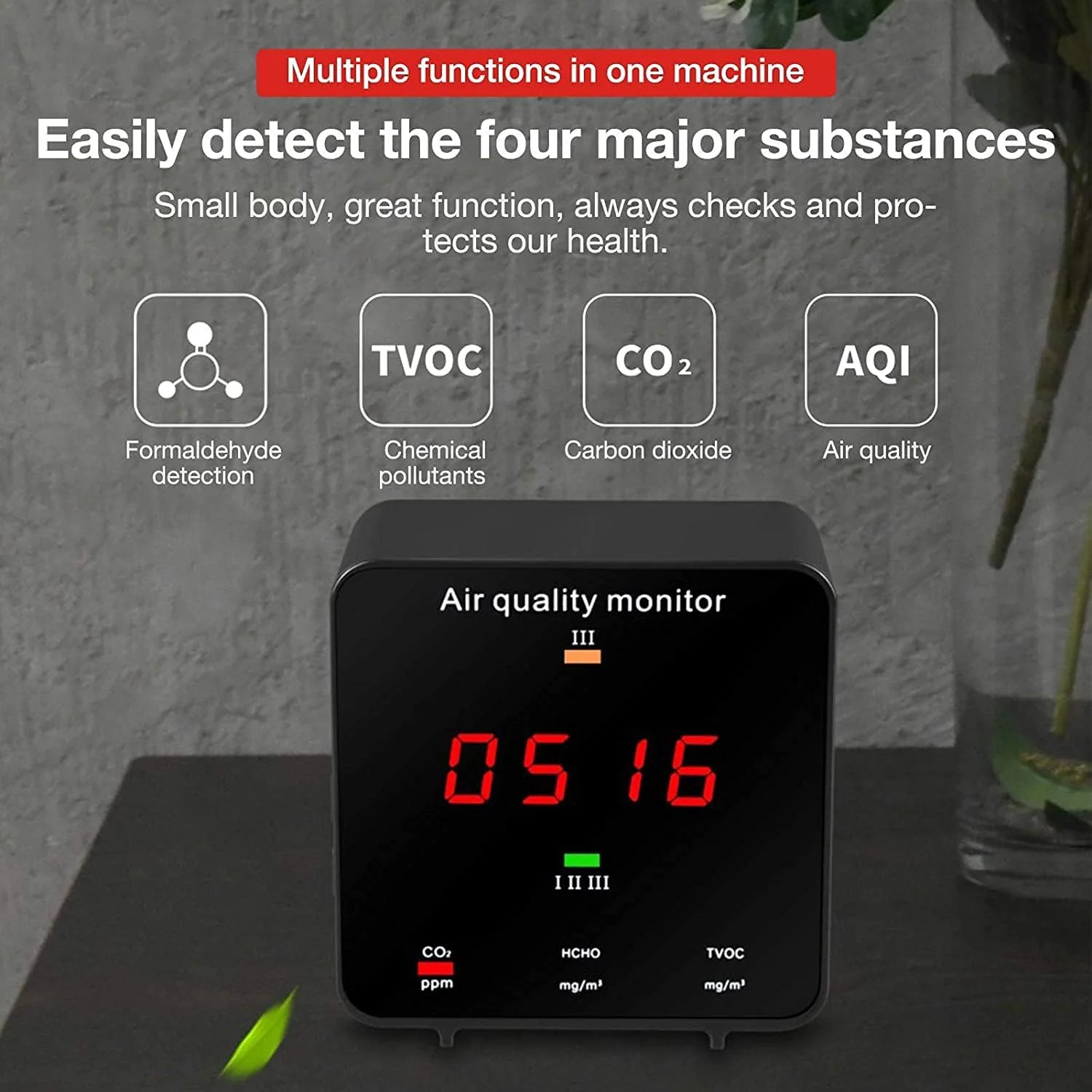 دستگاه سنجش کیفیت هوا ZXM برای HCHO، TVOC، CO2، AQI مناسب برای استفاده در محیط های داخلی/آشپزخانه/خودرو و محیط های کاری خاص دستگاه سنجش کیفیت هوا ZXM برای HCHO، TVOC، CO2، AQI مناسب برای استفاده در محیط های داخلی/آشپزخانه/خودرو و محیط های کاری خاص