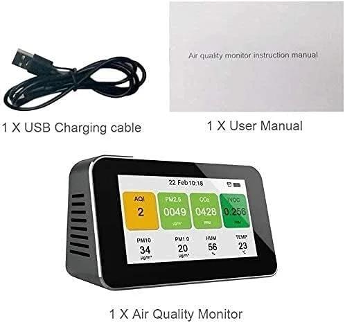 دستگاه سنجش کیفیت هوا ZXM با سنسور مستقل 12 در 1 TVOC/PM2.5/PM10/HCHO/آنالیزور ذرات گرد و غبار برای تشخیص در محیط داخلی یا خارجی