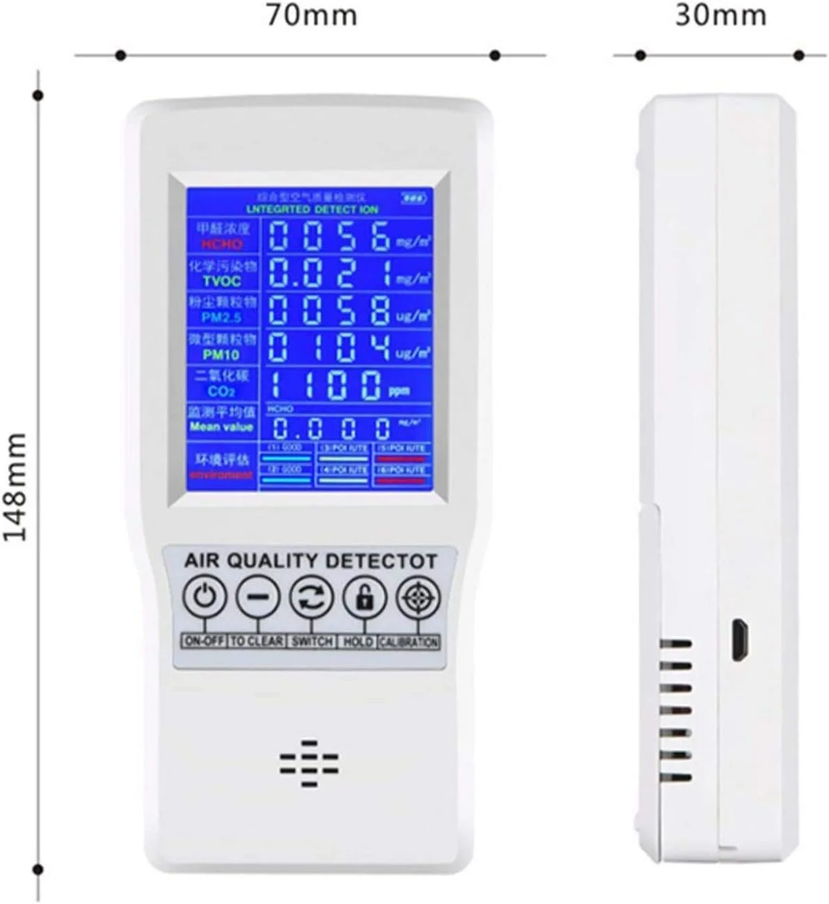 تستر کیفیت هوای ZXM، تستر گاز محیطی برای دی اکسید کربن، فرمالدئید (HCHO)، TVOC، PM2.5/PM10، آشکارساز چند منظوره هوا تستر کیفیت هوای ZXM، تستر گاز محیطی برای دی اکسید کربن، فرمالدئید (HCHO)، TVOC، PM2.5/PM10، آشکارساز چند منظوره هوا